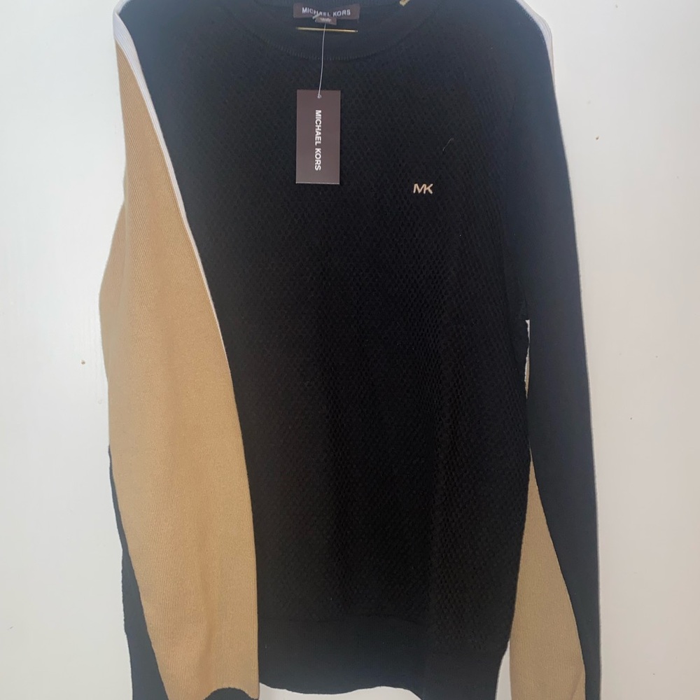 Michael Kors Men's Sweater in Black and Tan